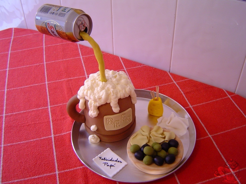 Tarta Jarra de Cerveza con Tapa por Marisalas