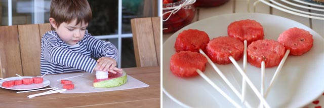 Piruletas de sandia