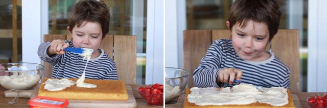 Preparación tarta de fresas