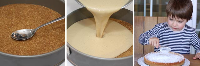 Preparación tarta de queso