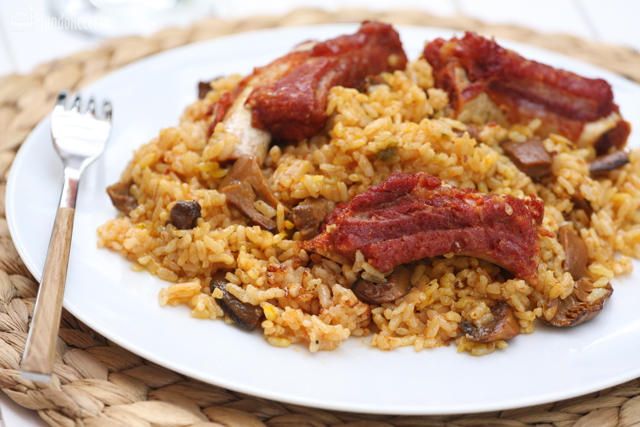 Arroz con setas y costillas con Cookeo
