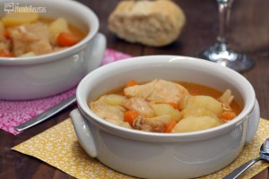 Porrusalda con bacalao