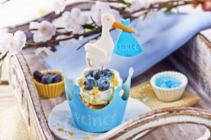 Cupcakes ¡Es un niño! de arándanos