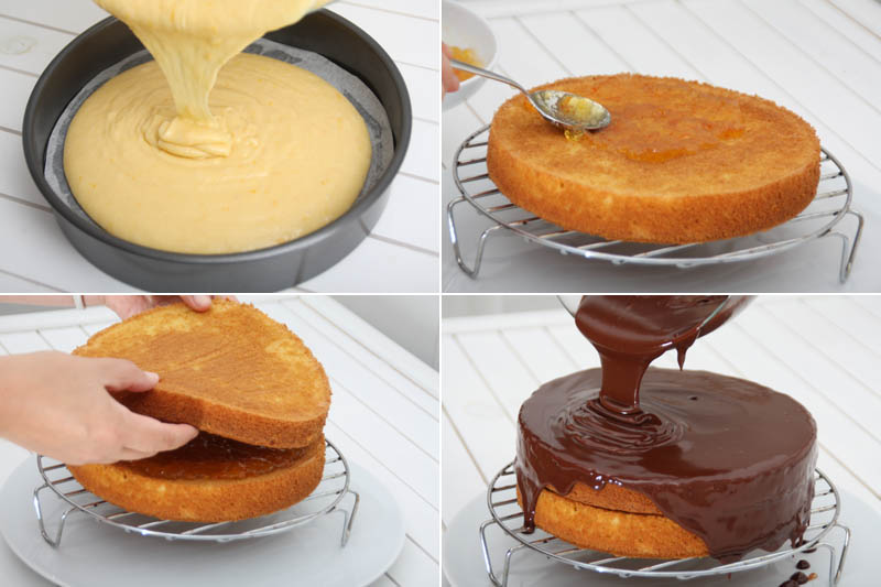 preparacion tarta de naranja y chocolate 3