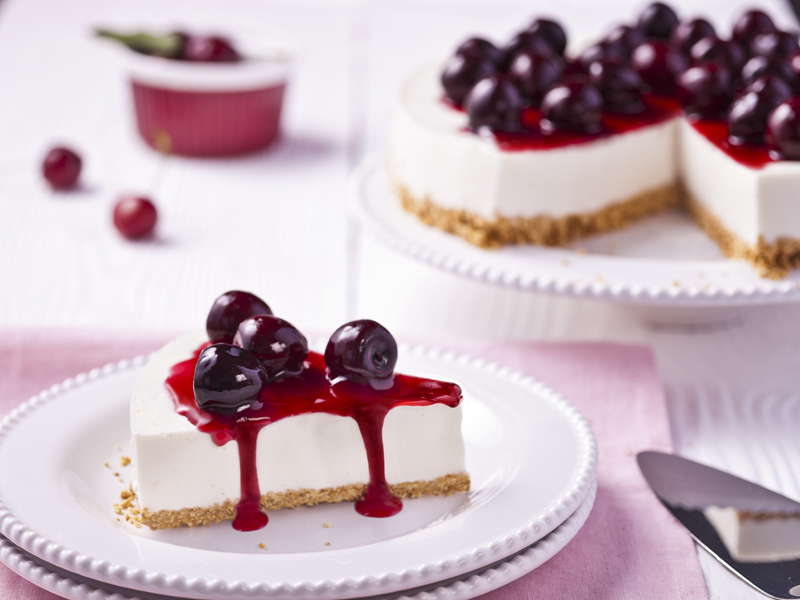 8. Cherry Cold Cheesecake Cake1