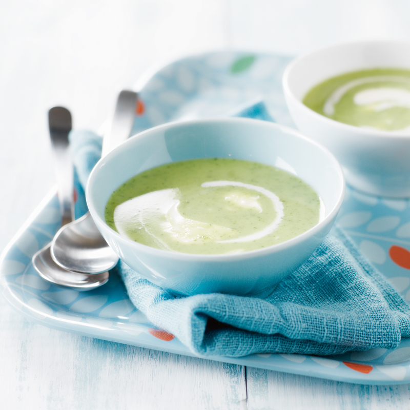 Crema de calabacín con quesitos