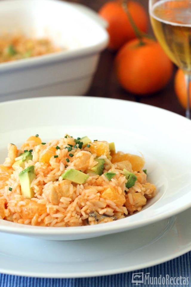 Ensalada de arroz con bacalao y vinagreta de piquillos en thermomix