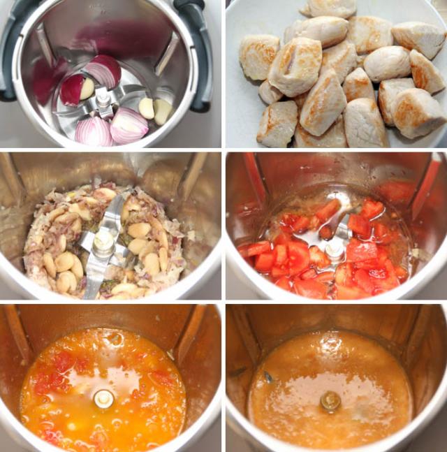 prepacion escaldums de pollo thermomix