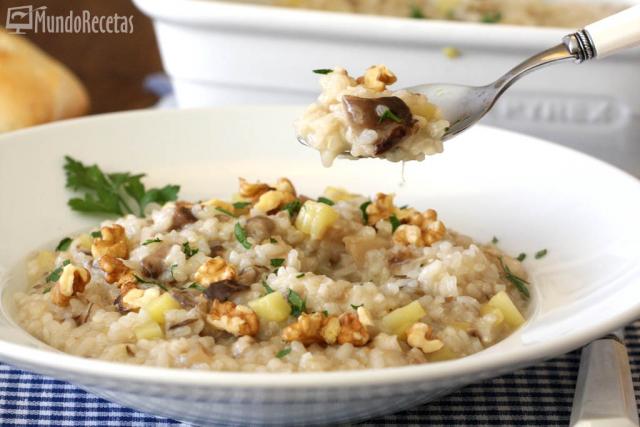 risotto de setas y manzana en Thermomix