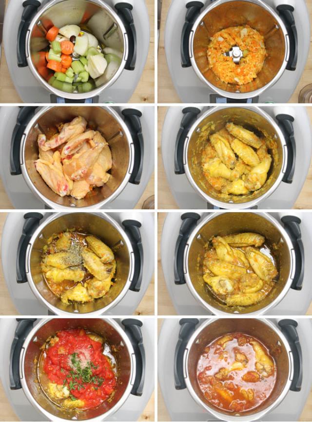 preparacion Pollo a la cazadora thermomix