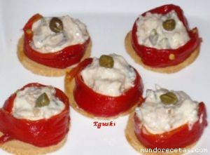Receta de Canapes de pimiento