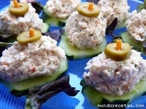 Receta de Canapés de cangrejo y gambas