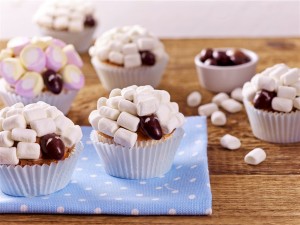 Cupcakes de ovejitas de coco