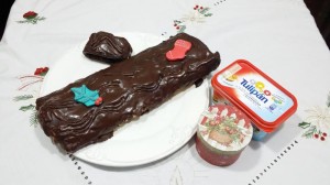 Tronco de navidad de mousse de chocolate