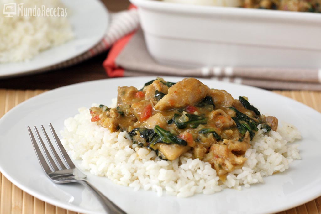 pollo al curry con espinacas thermomix 