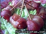Receta de Dátiles con Bacon y Almendras Receta de Dátiles con Bacon y Almendras