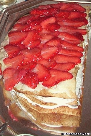 Receta de tarta de fresones Receta de tarta de fresones