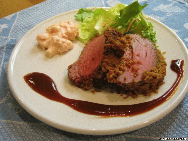 Receta de SOLOMILLO CON COSTRA DE CHIMICHURRI Receta de SOLOMILLO CON COSTRA DE CHIMICHURRI