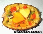 Receta de Piña rellena de Fruta Tropical Receta de Piña rellena de Fruta Tropical