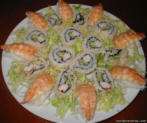 Receta de Sushi de langostinos y Sushi maki Receta de Sushi de langostinos y Sushi maki
