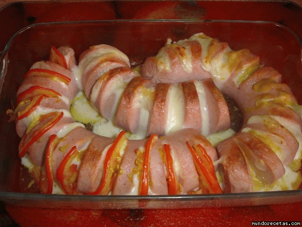 Receta de Salchicha gorda rellena Receta de Salchicha gorda rellena