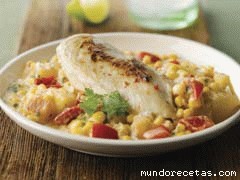 Receta de Pollo con maíz y papas a la crema Receta de Pollo con maíz y papas a la crema