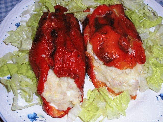Receta de Pimientos con relleno frio Receta de Pimientos con relleno frio