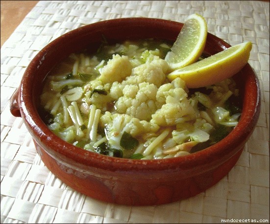 Receta de Sopa de Coliflor Receta de Sopa de Coliflor