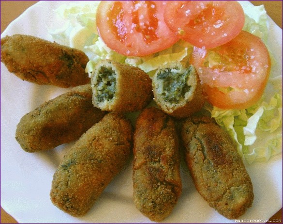 Receta de Croquetas de espinacas y pera Receta de Croquetas de espinacas y pera