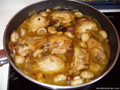 Receta de pollo moruno con champiñones - cocina- Receta de pollo moruno con champiñones - cocina-