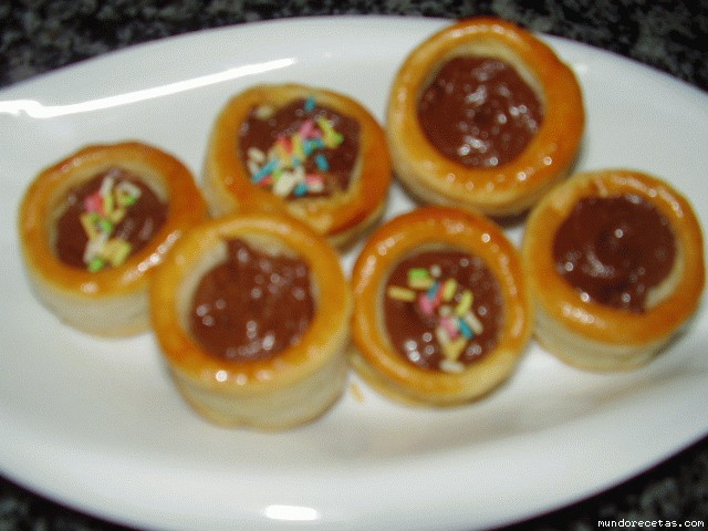 Receta de Volavantes rellenos de chocolate Receta de Volavantes rellenos de chocolate