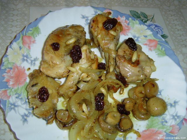 Receta de Pollo con pasas Receta de Pollo con pasas