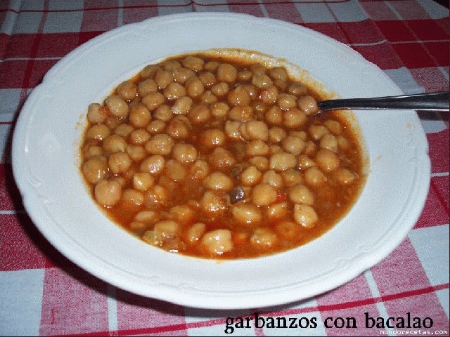 Receta de Garbanzos con bacalao (Breadman) Receta de Garbanzos con bacalao (Breadman)