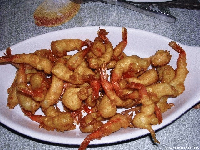 Receta de GAMBAS CON GABARDINA Receta de GAMBAS CON GABARDINA