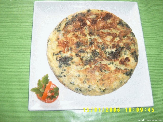 Receta de Tortilla espaola de espinacas y queso (Thermomix)