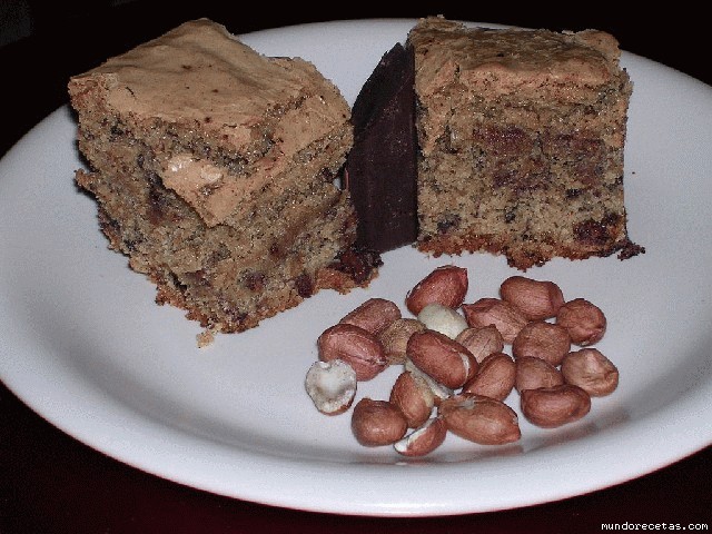 Receta de Blondies de cacahuete y chocolate (SIN GLUTEN)