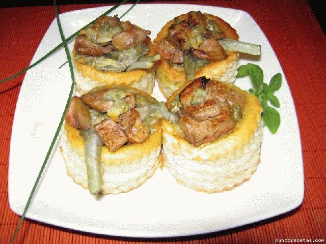 Receta de Volovan de almejas alcachofas y foié Receta de Volovan de almejas alcachofas y foié