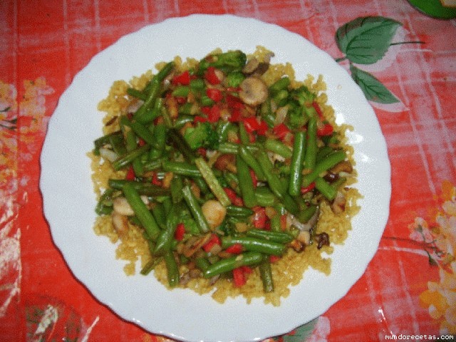 Receta de Arroz integral al curri con verduritas Receta de Arroz integral al curri con verduritas