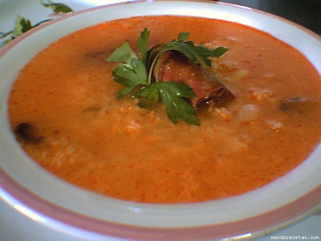 Receta de Sopa de arroz y chorizo Receta de Sopa de arroz y chorizo