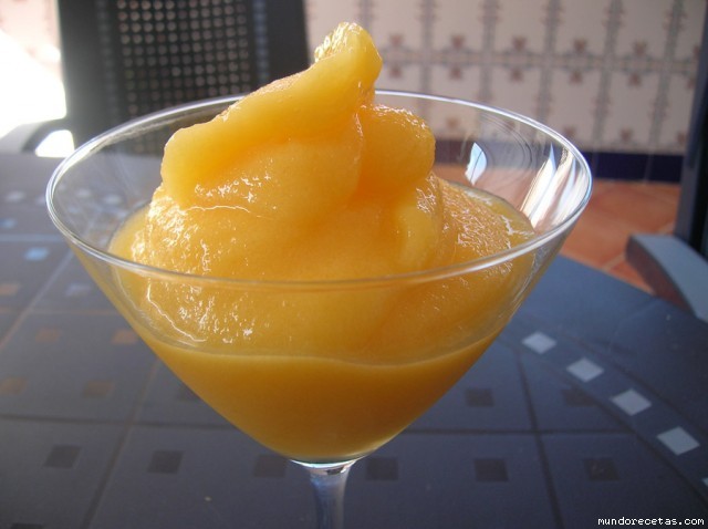 Receta de Sorbete de melocotón y mango (Thermomix) Receta de Sorbete de melocotón y mango (Thermomix)