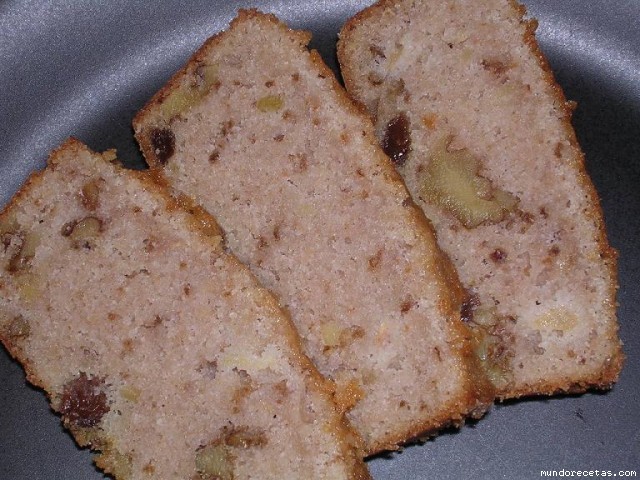 Receta de Plum-cake de manzana, pasas y nueces SIN GLUTEN Receta de Plum-cake de manzana, pasas y nueces SIN GLUTEN