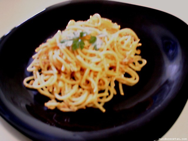 Receta de Espagueti con atn y huevo