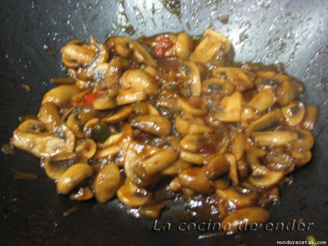 Receta de Championes agridulces
