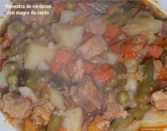 Receta de Menestra de verduras con magro de cerdo -GM- Receta de Menestra de verduras con magro de cerdo -GM-