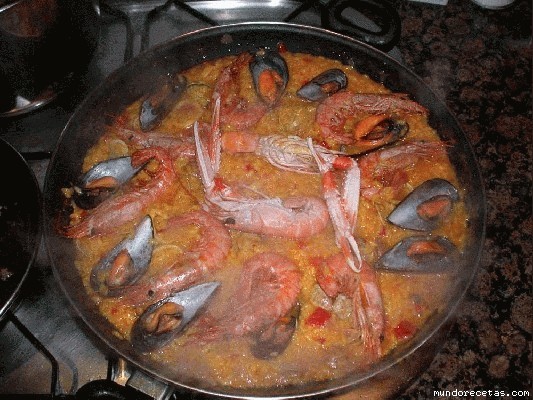 Receta de Paella marisco Receta de Paella marisco