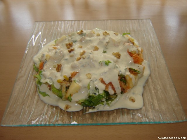 Receta de Ensalada con salsal roquefort Receta de Ensalada con salsal roquefort