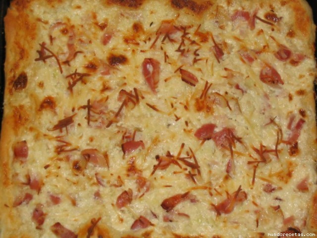 Receta de Pizza carbonara de ender (Thermomix) Receta de Pizza carbonara de ender (Thermomix)
