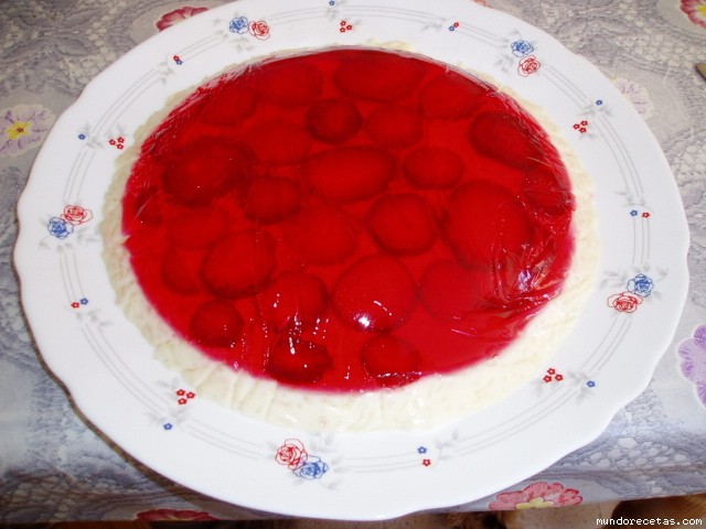 Receta de Tarta de gelatina y arroz con leche (thermomix)