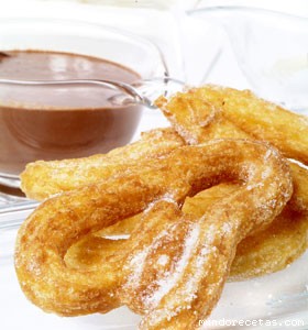 Receta de CHURROS CON CHOCOLATE gore Receta de CHURROS CON CHOCOLATE gore