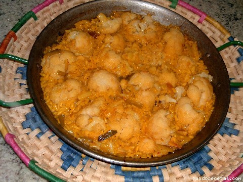 Receta de Paella de coliflor y bacalao Receta de Paella de coliflor y bacalao